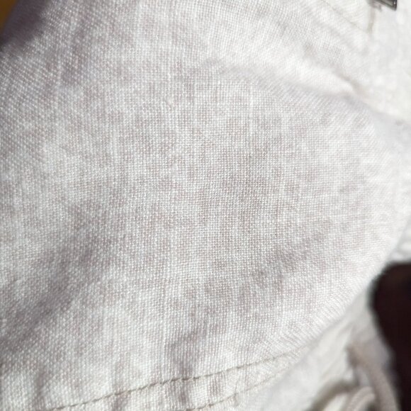 Athleta Cabo 100% Linen Pull On Jogger Pants Womens 12 Cream Pattern Drawstring - Picture 6 of 6